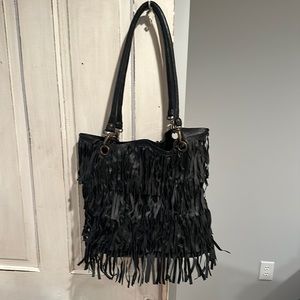 Raj black leather purse